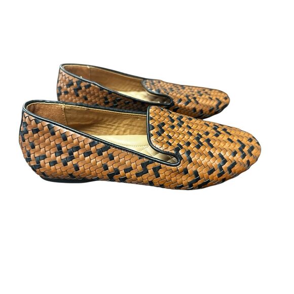 Birdies Women's Starling Woven Flats Cognac Basket Weave Sz 8.5 - Picture 1 of 8
